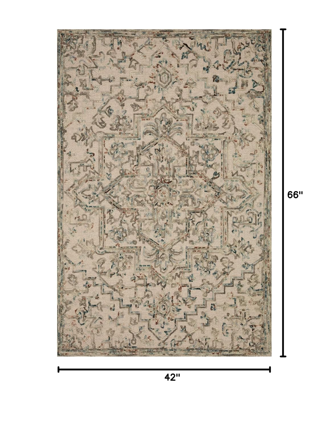 Loloi II Halle Collection HAE-01 Grey/Ocean 3'-6" x 5'-6" Accent Rug