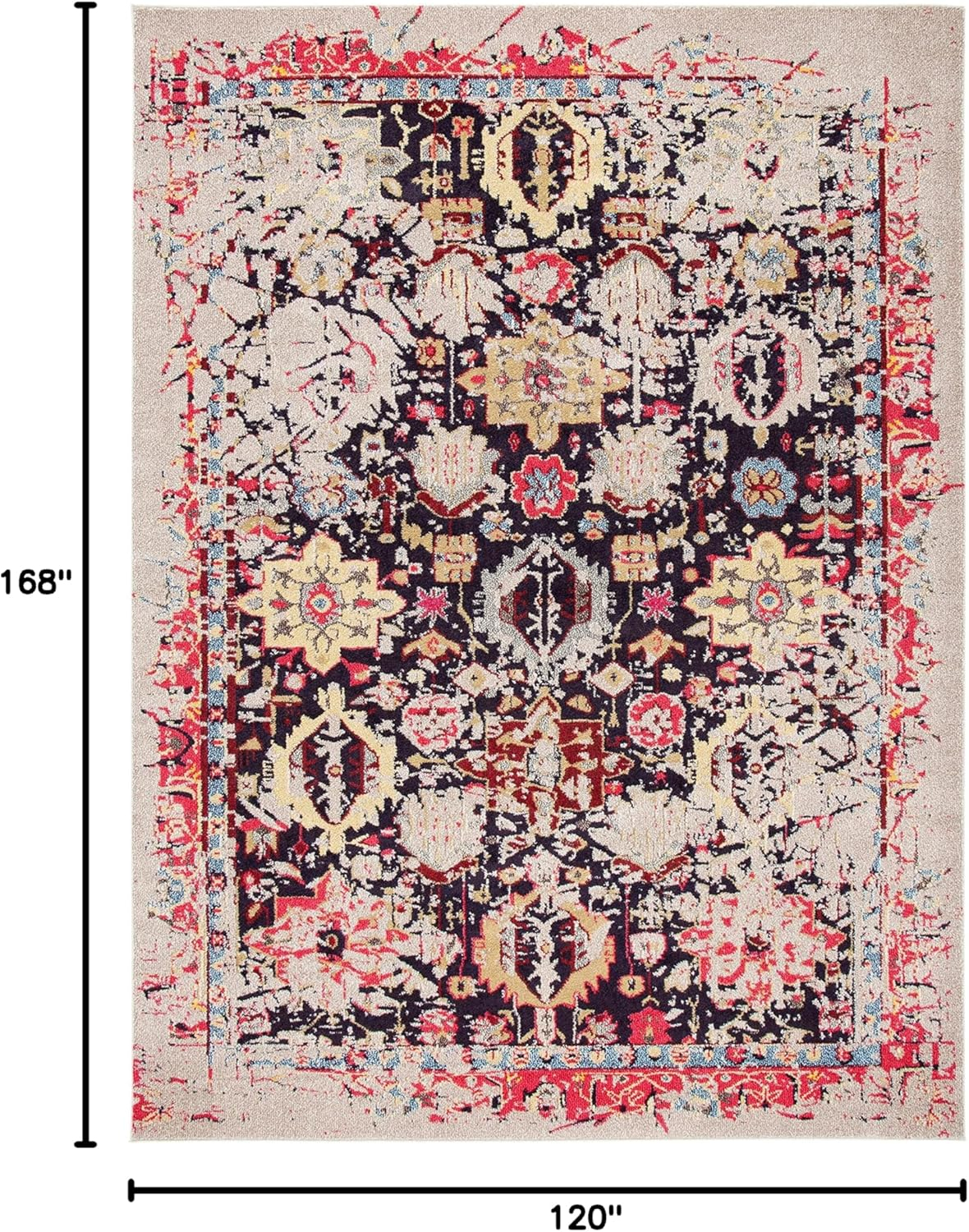 SAFAVIEH Monaco Shannon Abstract Area Rug, Grey/Multi, 10' x 14'