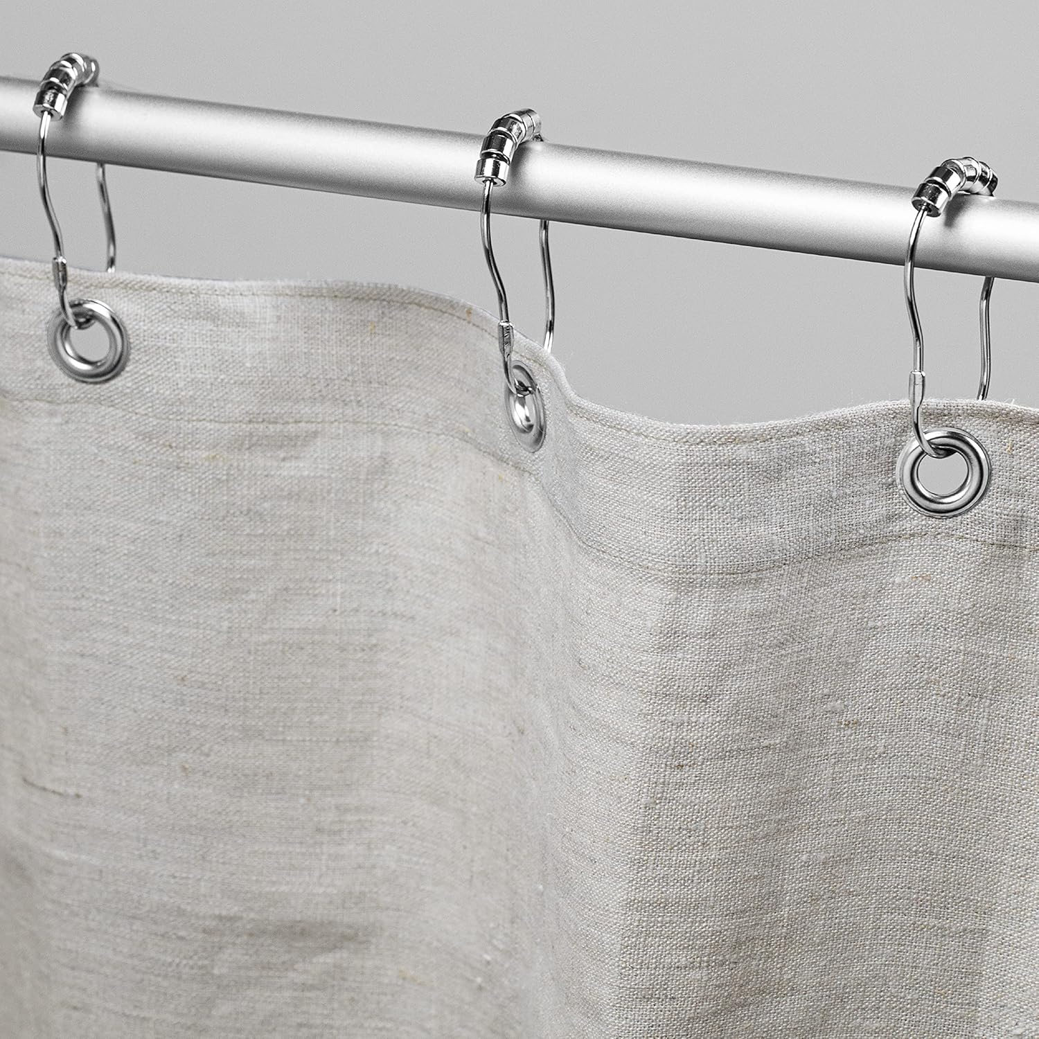 Natural Hemp 36x74" Stall Shower Curtain - Natural fabric Leakproof curtain for luxury bathroom decor - White