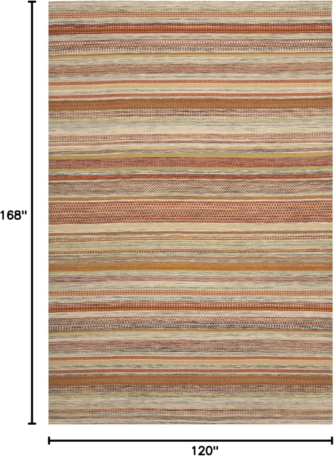SAFAVIEH Striped Kilim STK311A Handwoven Beige Rug