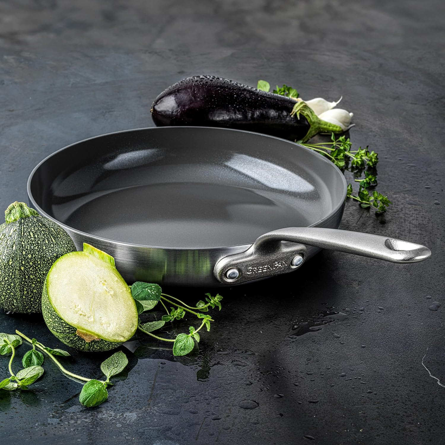 GreenPan Craft Steel 10-Piece Cookware Set with Bonus Pan Protectors, Silver