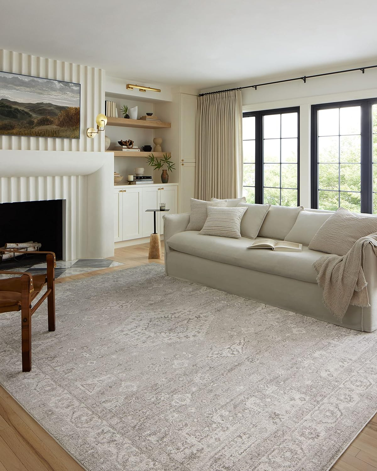Loloi II Odette Silver / Ivory 5'-3" x 7'-9" Area Rug