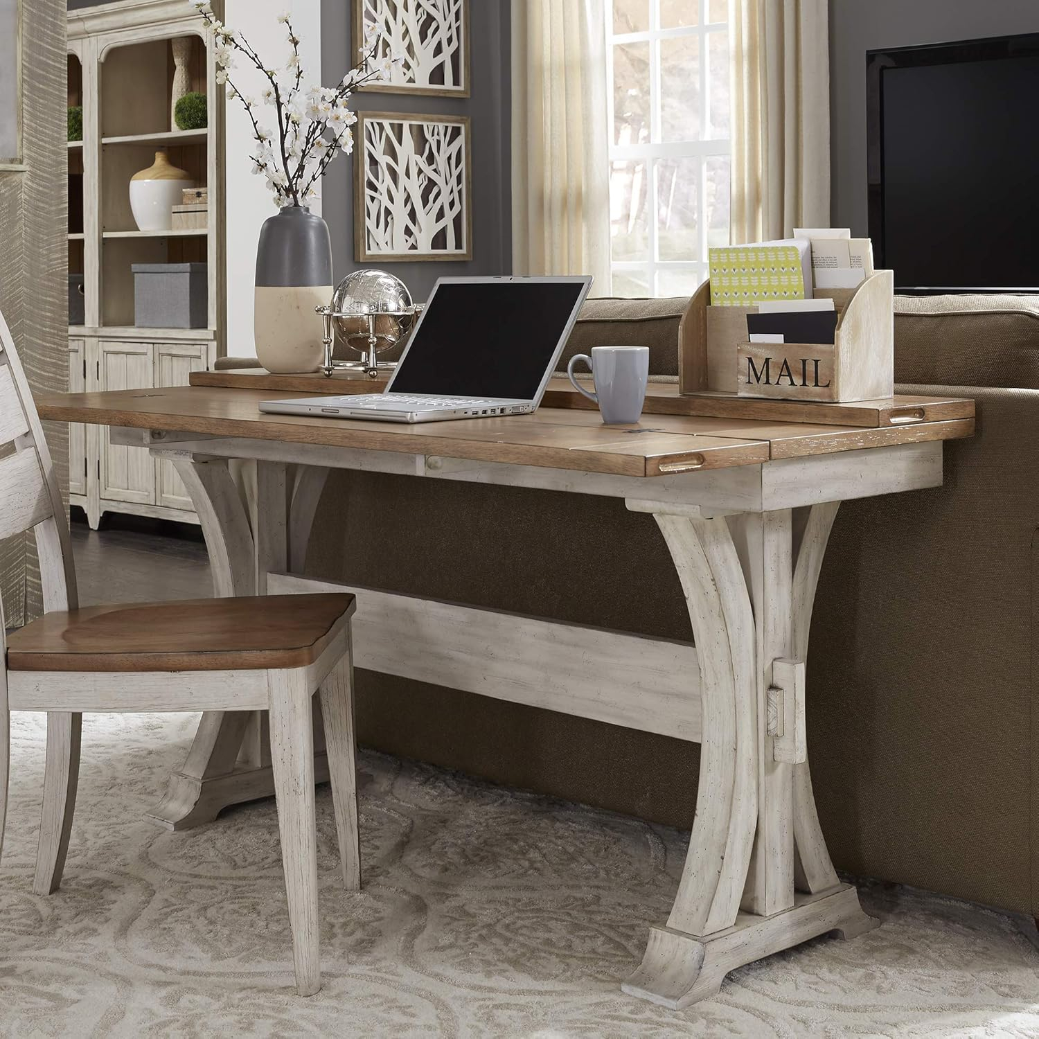 Farmhouse Reimagined White Flip Lid Sofa Table