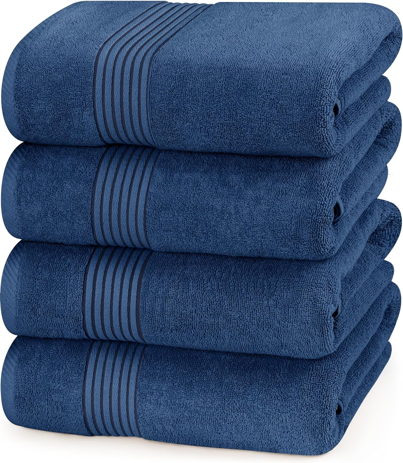 Utopia Towels 4 Pack Bath Towels Set, (27 x 54 Inches) 100% Ring Spun Cotton, Quick Dry, Highly Absorbent, Soft Feel Towels, Perfect for Daily Use (Navy) 27 x 54 Navy