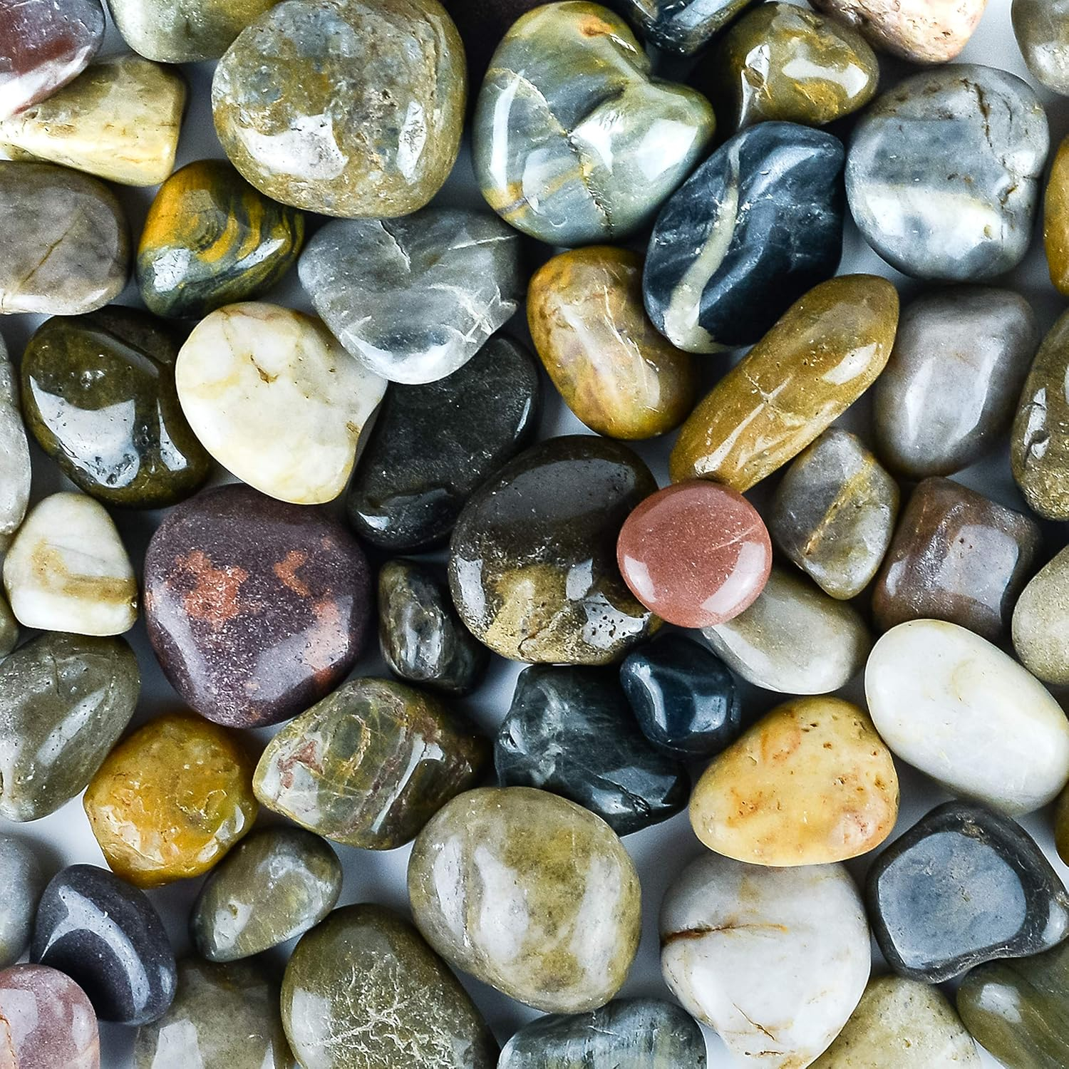 River Rocks Stones for Plants Pebbles for Indoor Plants | Aquarium Fish Tank Rocks | Polished Decorative Rocks for Vases (5 Pound Bag), 4-6 cm