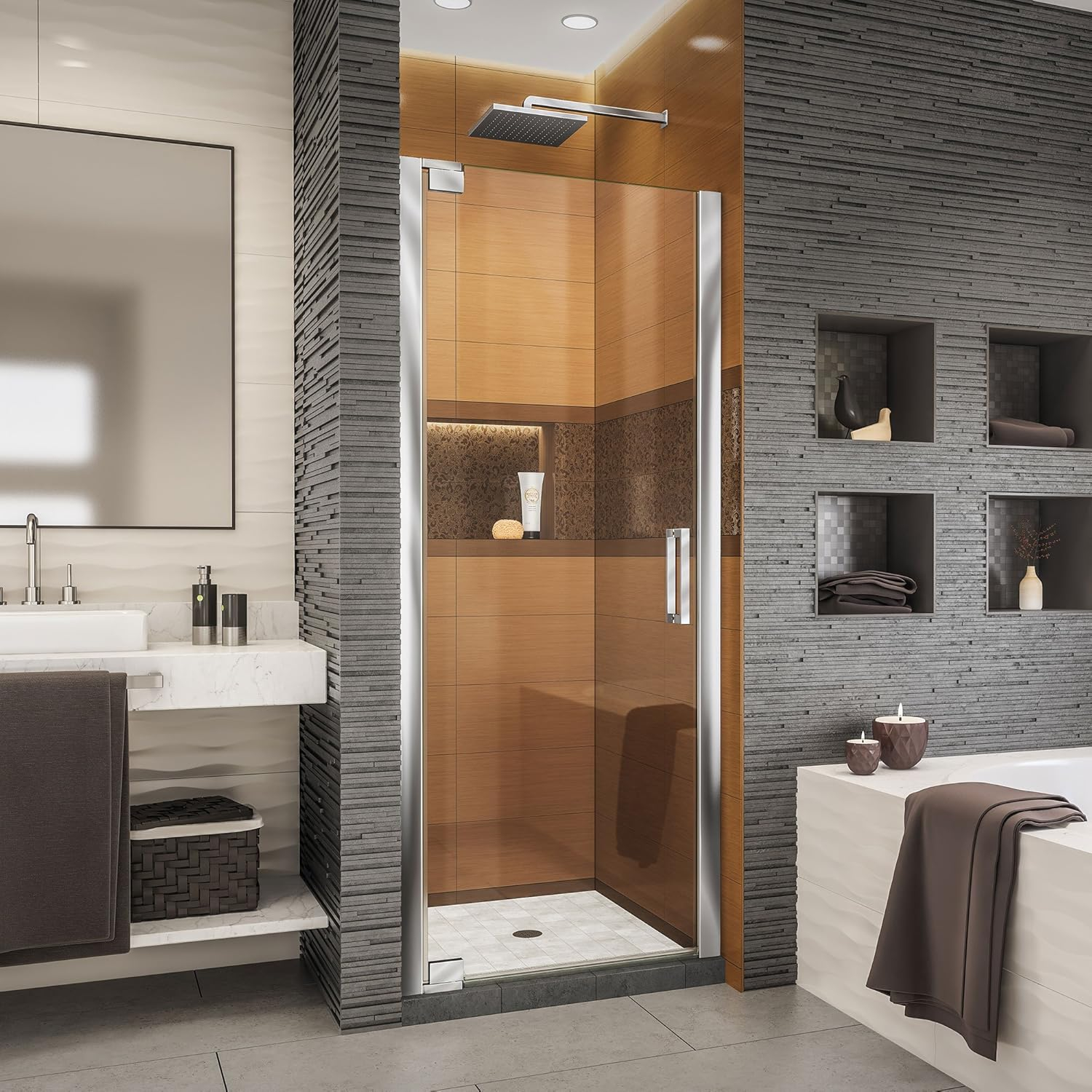 Elegance-LS 27" W x 72" H Pivot Frameless Shower Door with ClearMax™ Technology