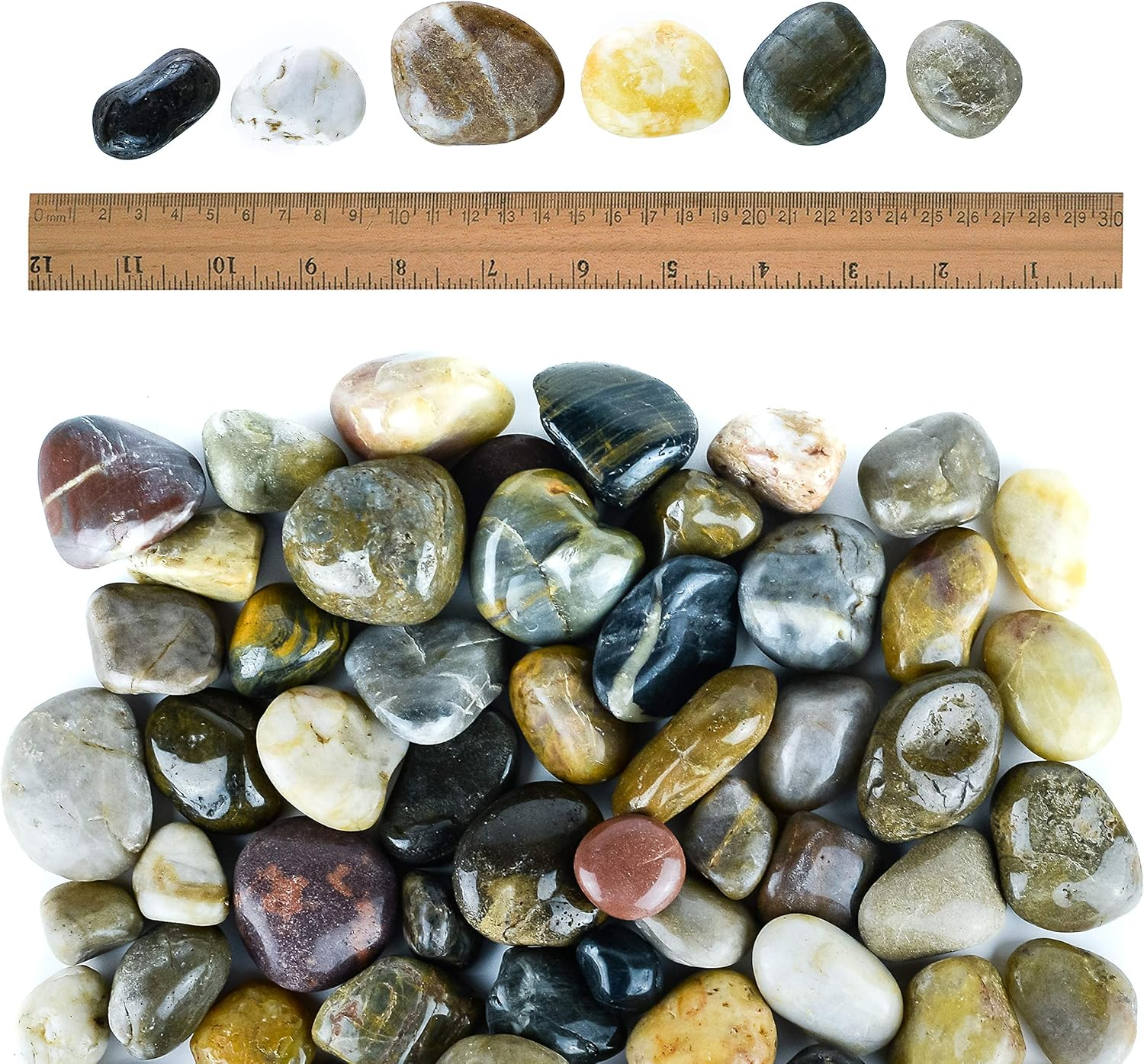 River Rocks Stones for Plants Pebbles for Indoor Plants | Aquarium Fish Tank Rocks | Polished Decorative Rocks for Vases (5 Pound Bag), 4-6 cm