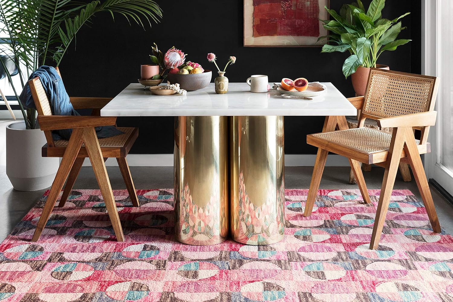Justina Blakeney Dreamlike Berry Charcoal Handmade Wool Rug - 3'6" x 5'6"