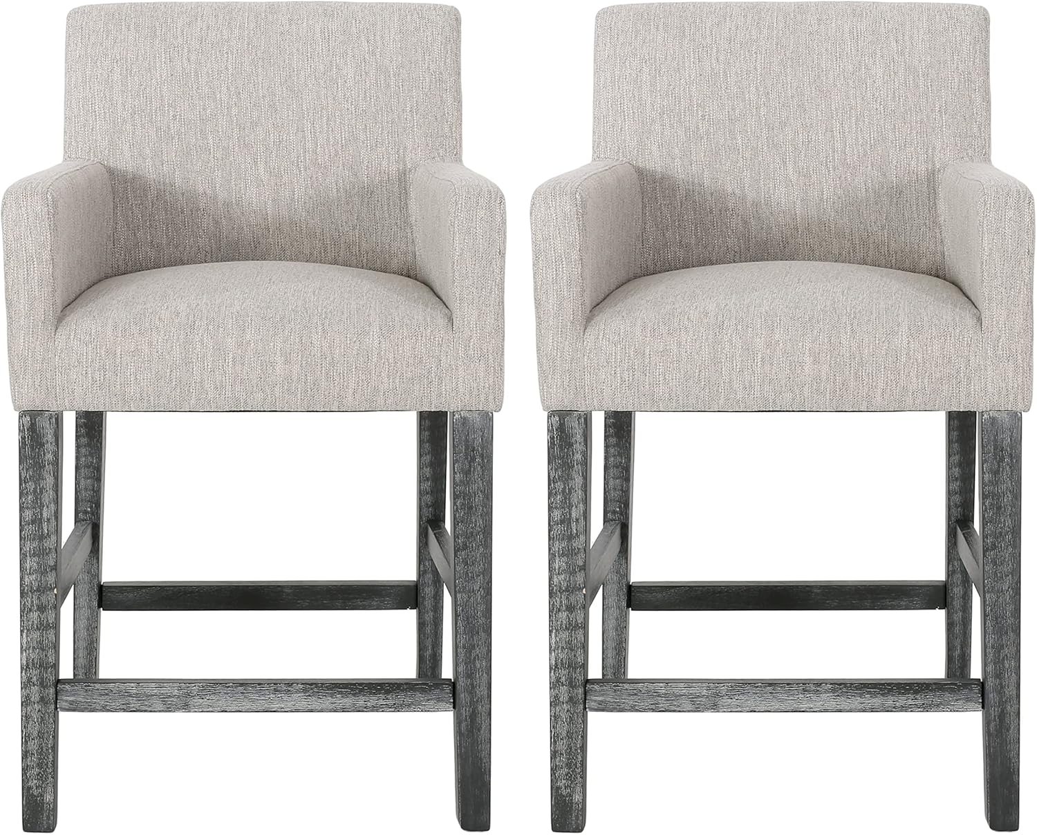 Christopher Knight Home Armga Fabric Upholstered Wood 26 inch Counter Stools (Set of 2) by  Light Gray