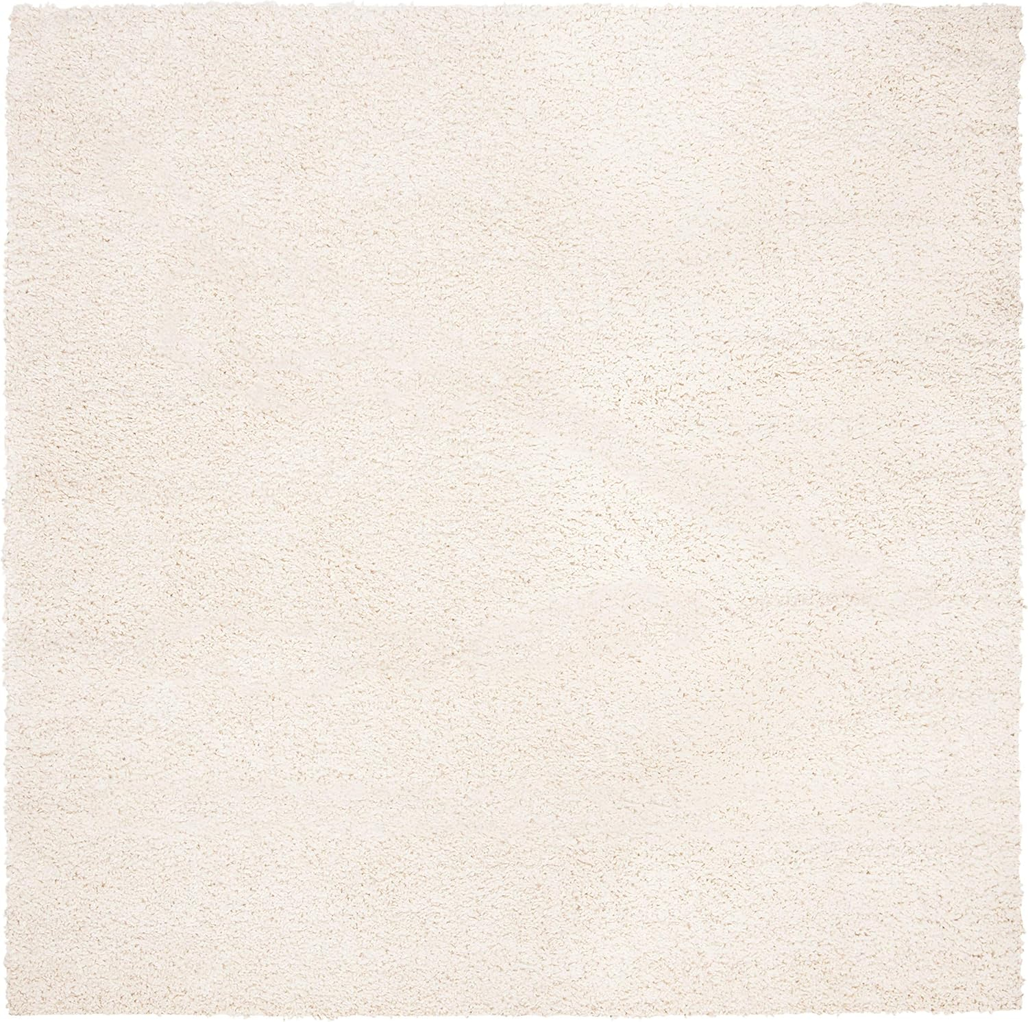 SAFAVIEH August Carlene Solid Plush Shag Area Rug, Ivory, 11' x 11' Square
