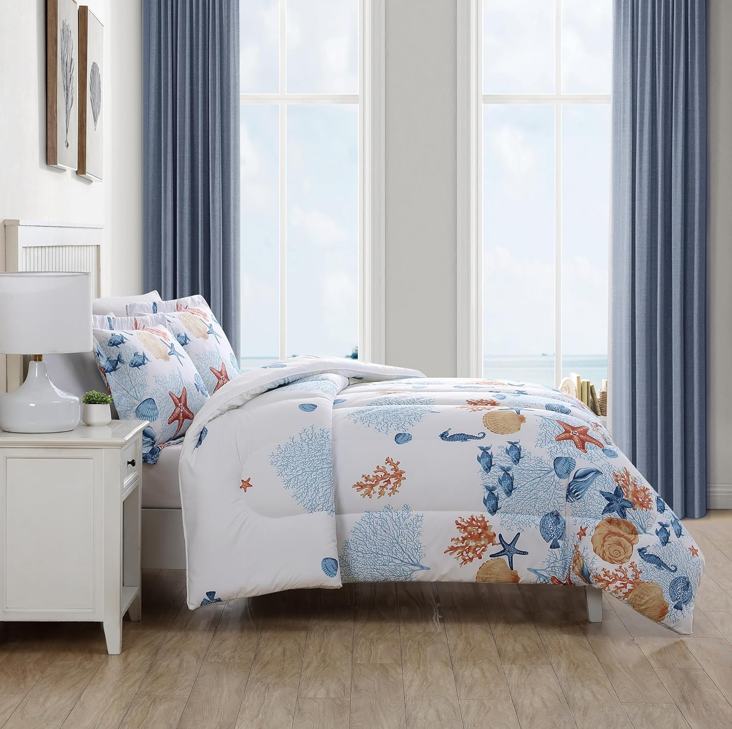 Caribbean Joe  3PC Comforter Set Full - Queen - Seashells