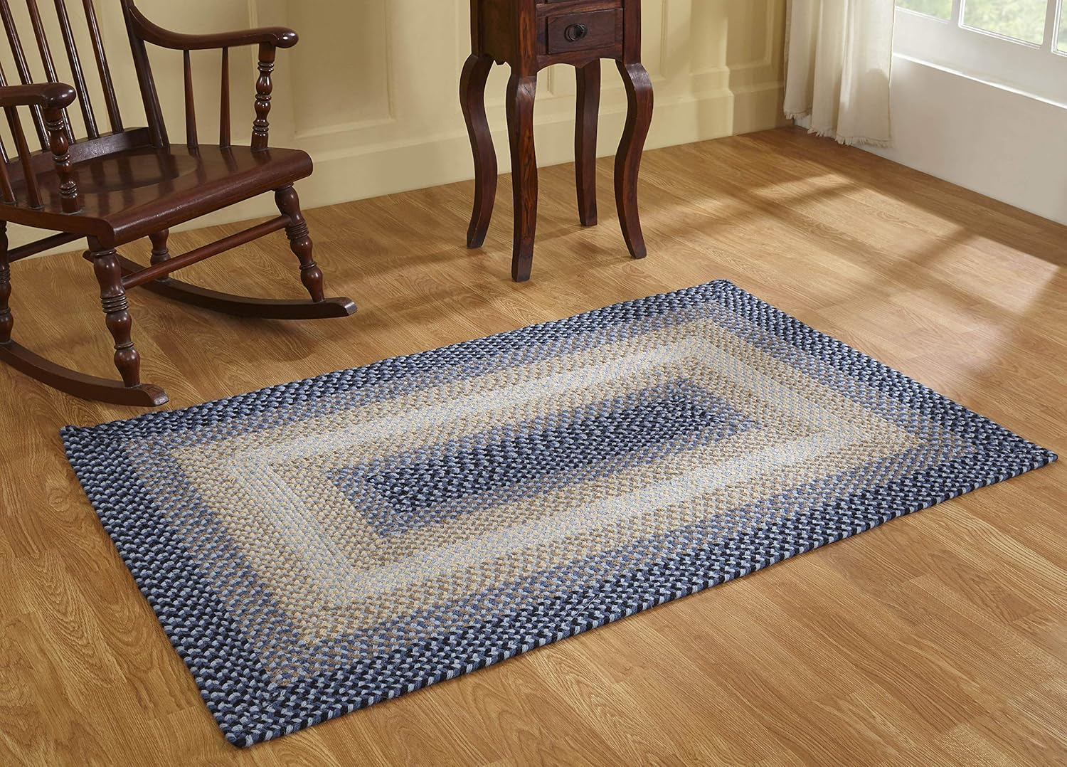 Better Trends Woodbridge Rectangular 20" x 30" Braided Rug - Blue