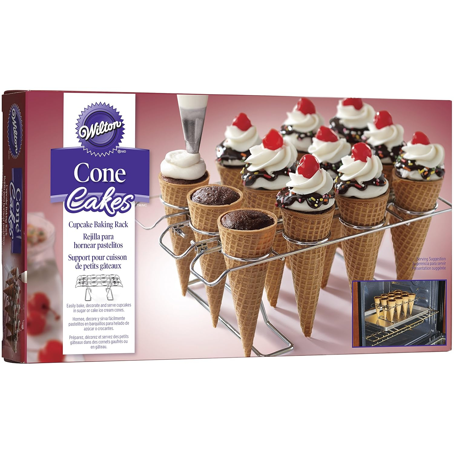 Wilton Cupcake Cones Baking Rack, 12-Cavity Ice Cream Cone Cupcakes Holder
