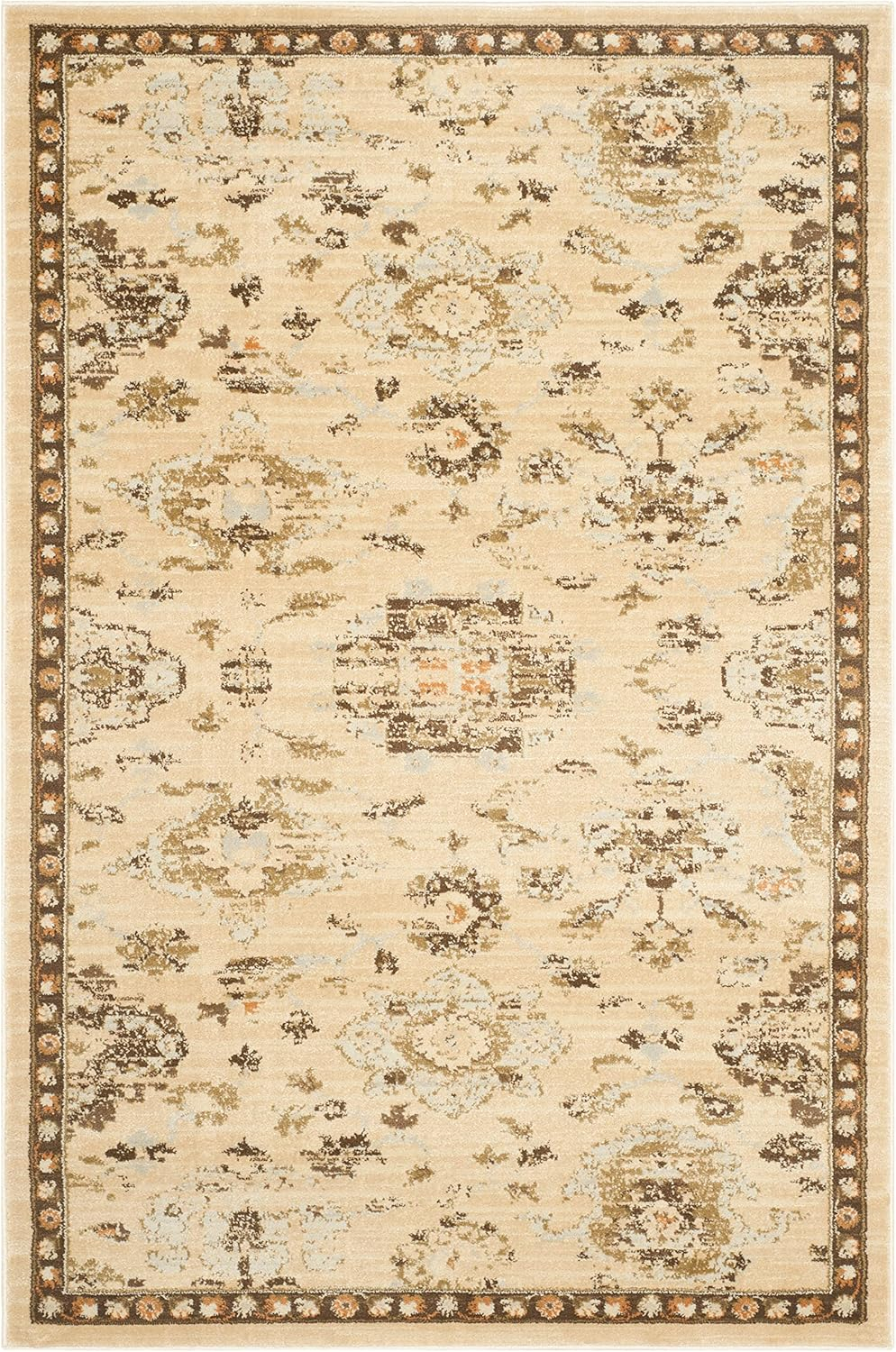 SAFAVIEH Florenteen Emory Abstract Overdyed Area Rug, Ivory/Brown, 4' x 6'