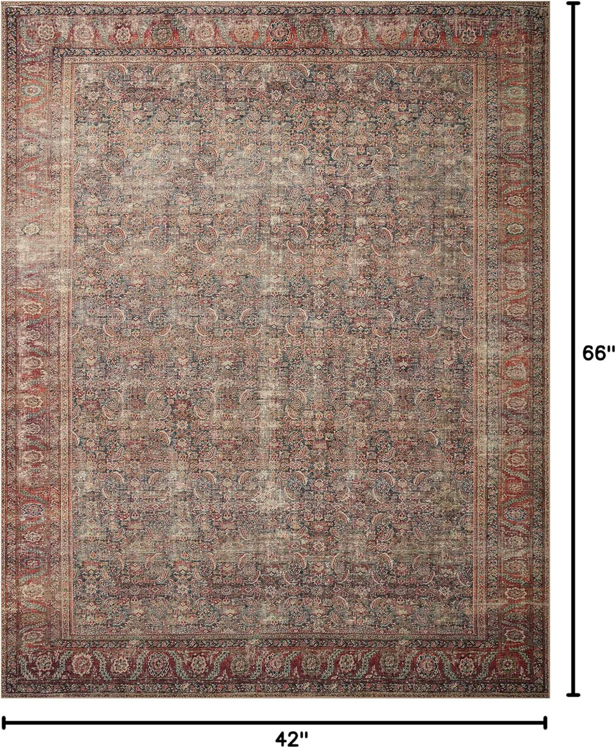 Loloi II Wynter WYN-09 Onyx / Multi Oriental Area Rug 3'-6" x 5'-6"