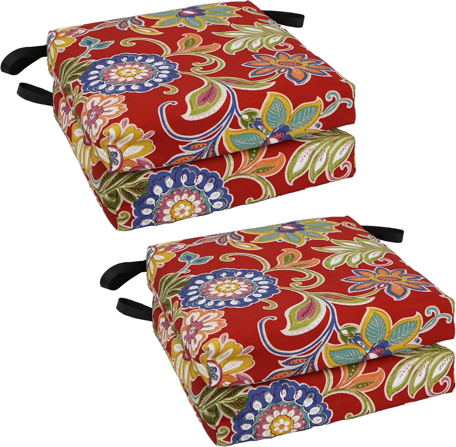 Blazing Needles Set of 4 Outdoor Chair Cushions, Alenia Pompeii