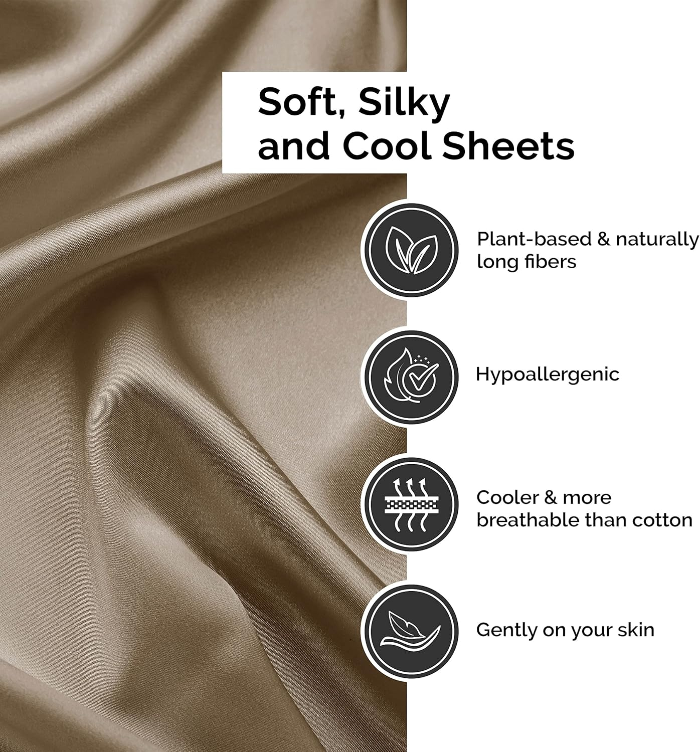 Taupe Twin Organic Bamboo Cotton Deep Pocket Sheet Set