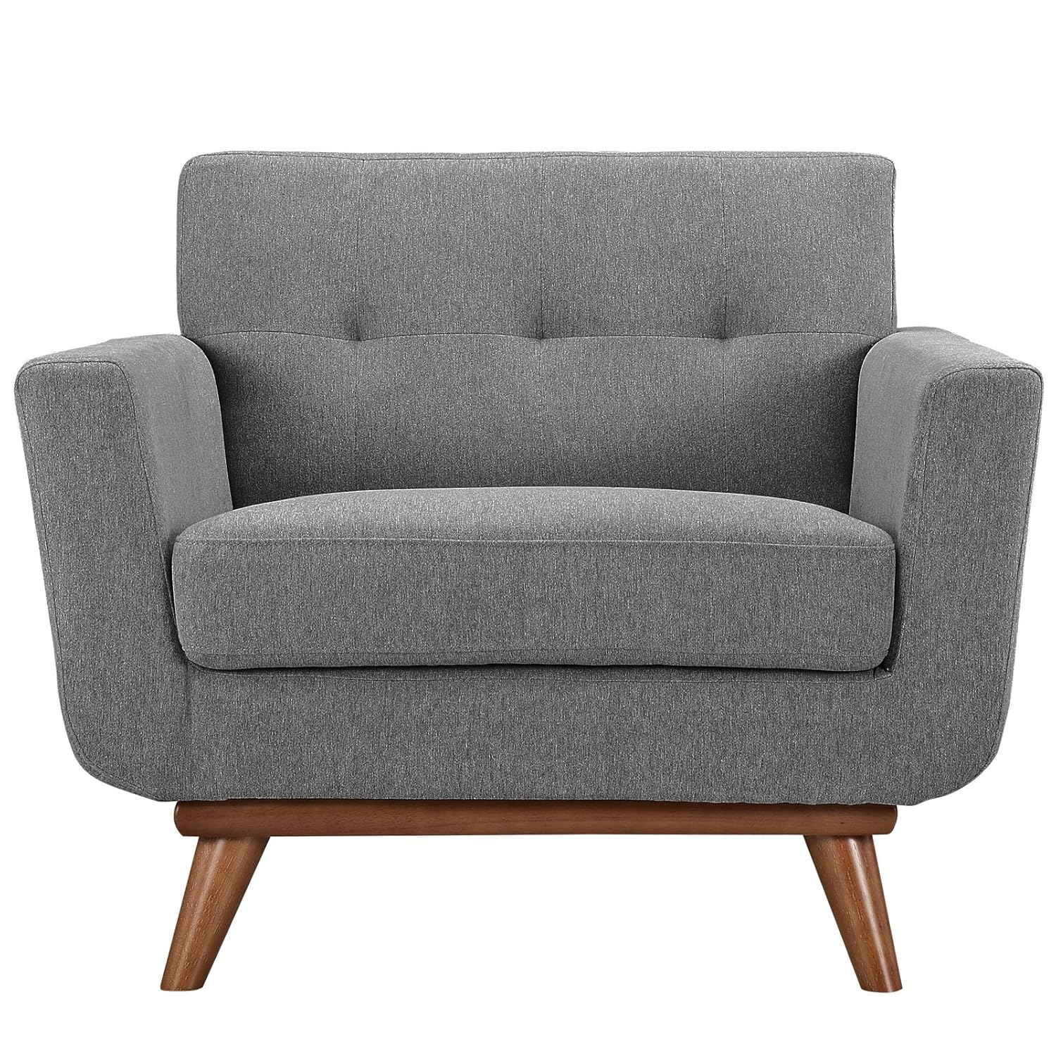 Modway Engage Upholstered Fabric Armchair in Expectation Gray