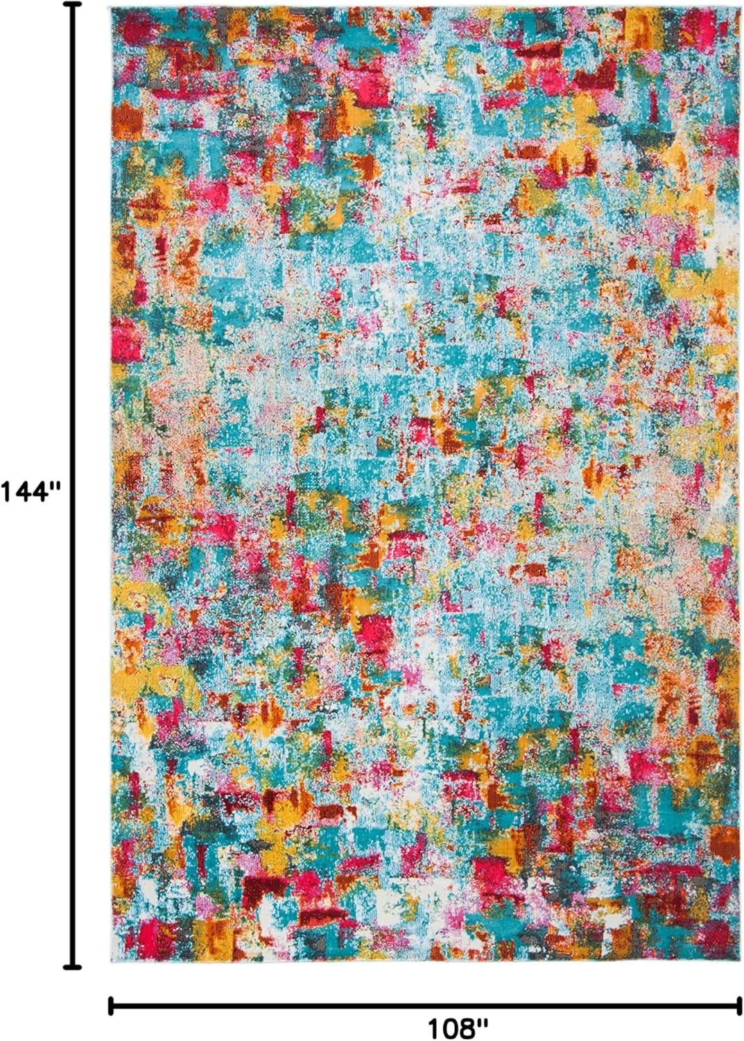 SAFAVIEH Luxor Fedelma Abstract Area Rug, Aqua/Fuchsia, 9' x 12'
