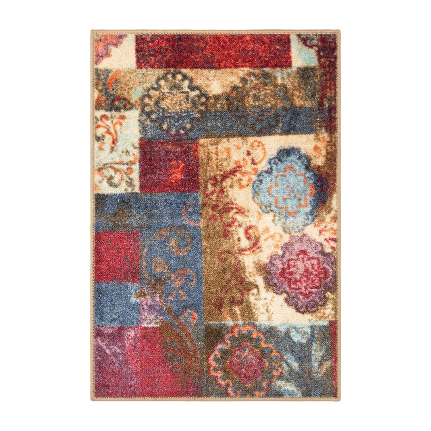 Superior Emory Patchwork Non-Slip Indoor Runner 2' 7" x 8', Brown