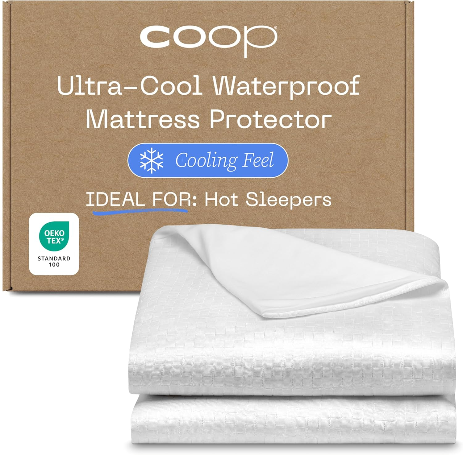 Coop Home Goods Ultra-Cool Waterproof Mattress Protector, King, Cooling Mattress Protector, Machine Washable Cooling Bed Cover, Whisper Quiet Waterproof Bed Cover, King (78x80)