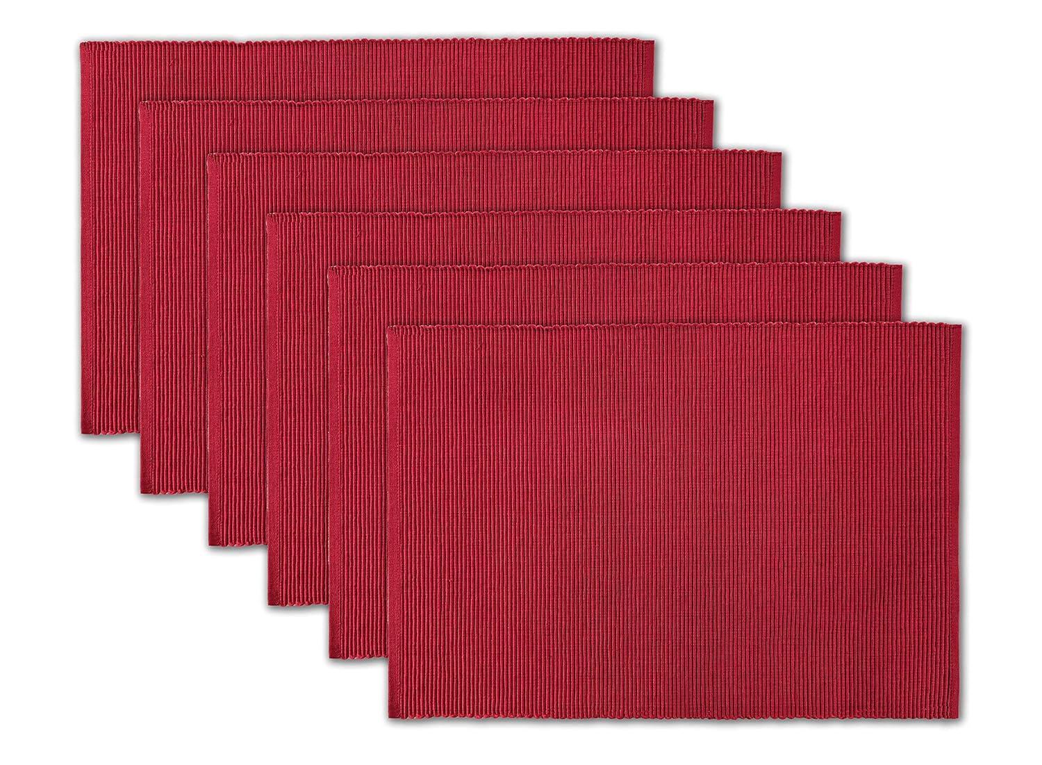 DII Tango Red Ribbed Placemat (Set of 6)