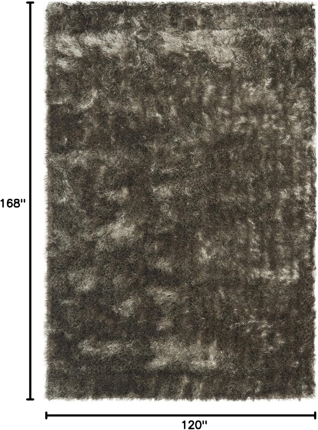 SAFAVIEH Paris Darwin Plush Polyester Shag Area Rug, Silver, 10' x 14'