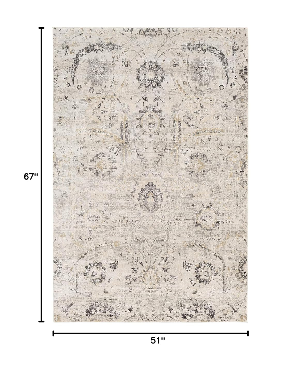 Avellino Charcoal Gray Synthetic Fur Stain-Resistant Area Rug