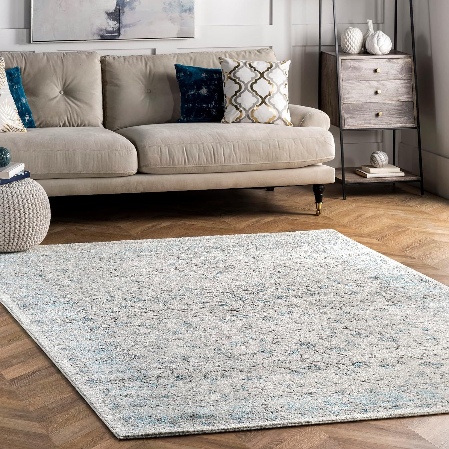 nuLOOM Rio Transitional Farmhouse Area Rug, 10' x 14', Aqua