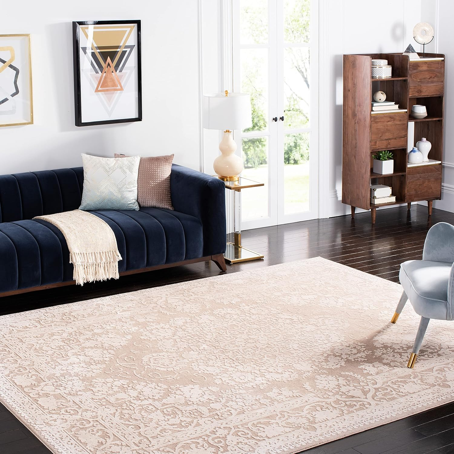 SAFAVIEH Reflection Sophia Traditional Area Rug, Cream/Ivory, 11' x 15'