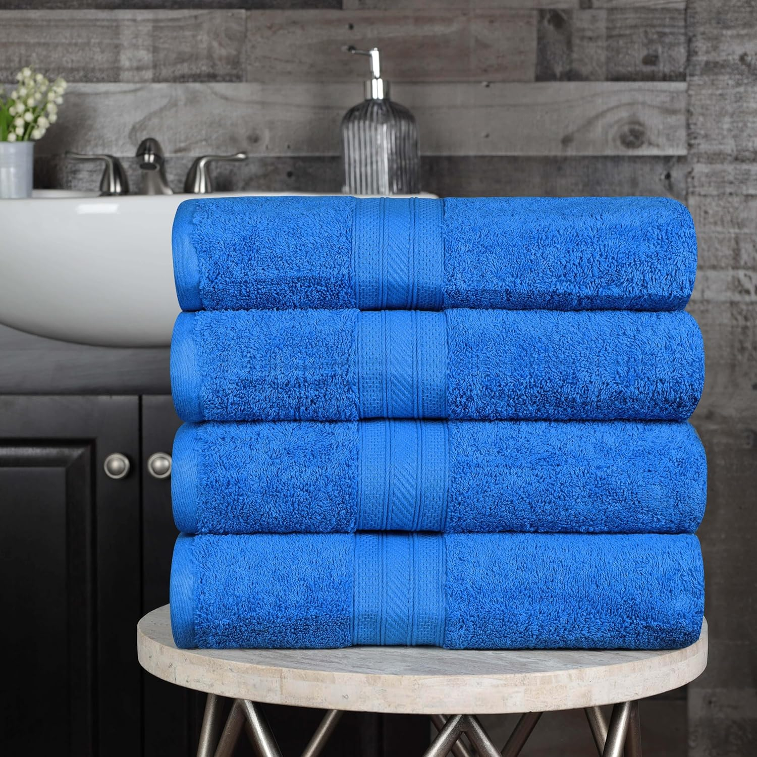 Superior Atlas Cotton Heavyweight 4 Piece Towel Set, Allure