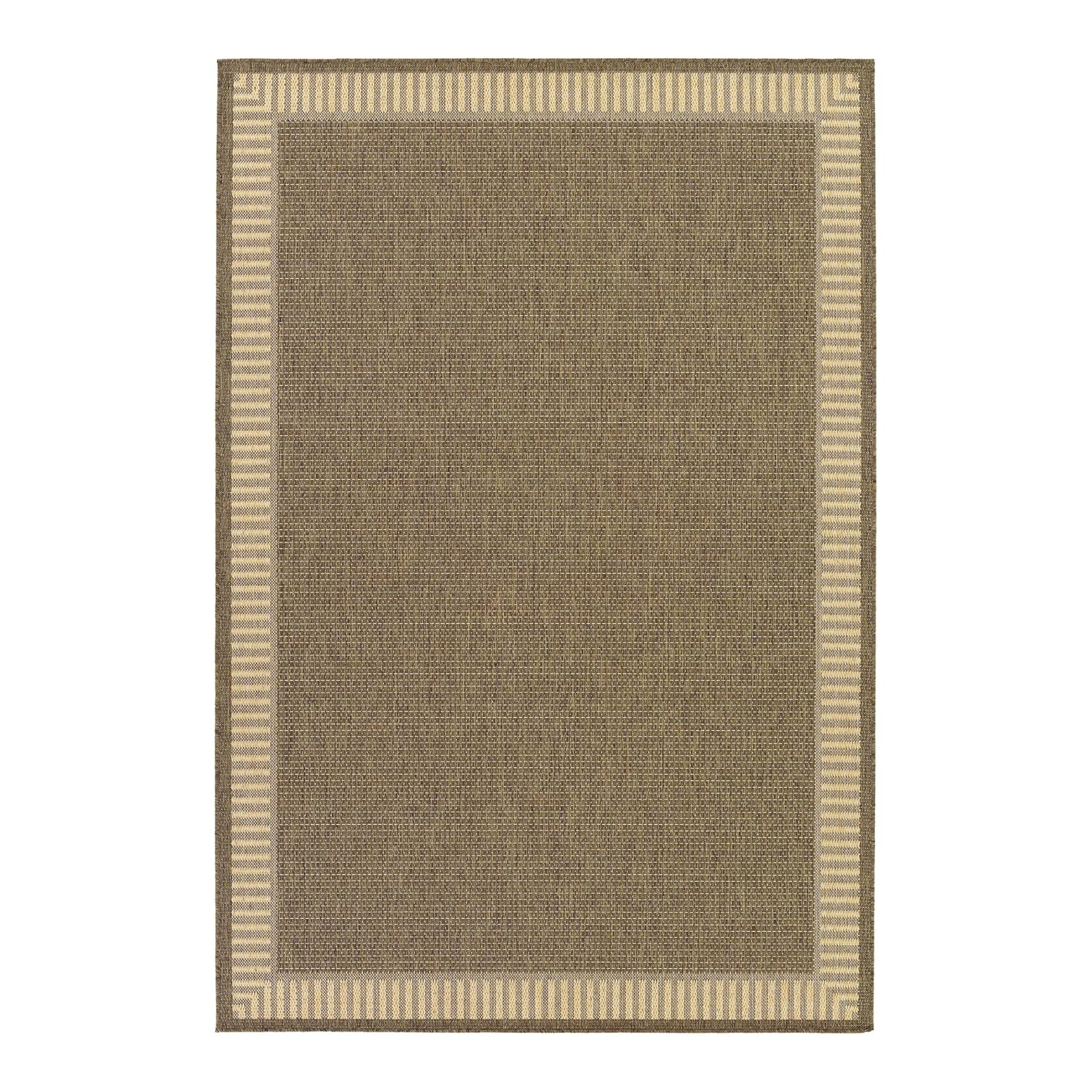 Couristan Recife Wicker Stitch Area Rug, 7'6" Square, Cocoa-Natural