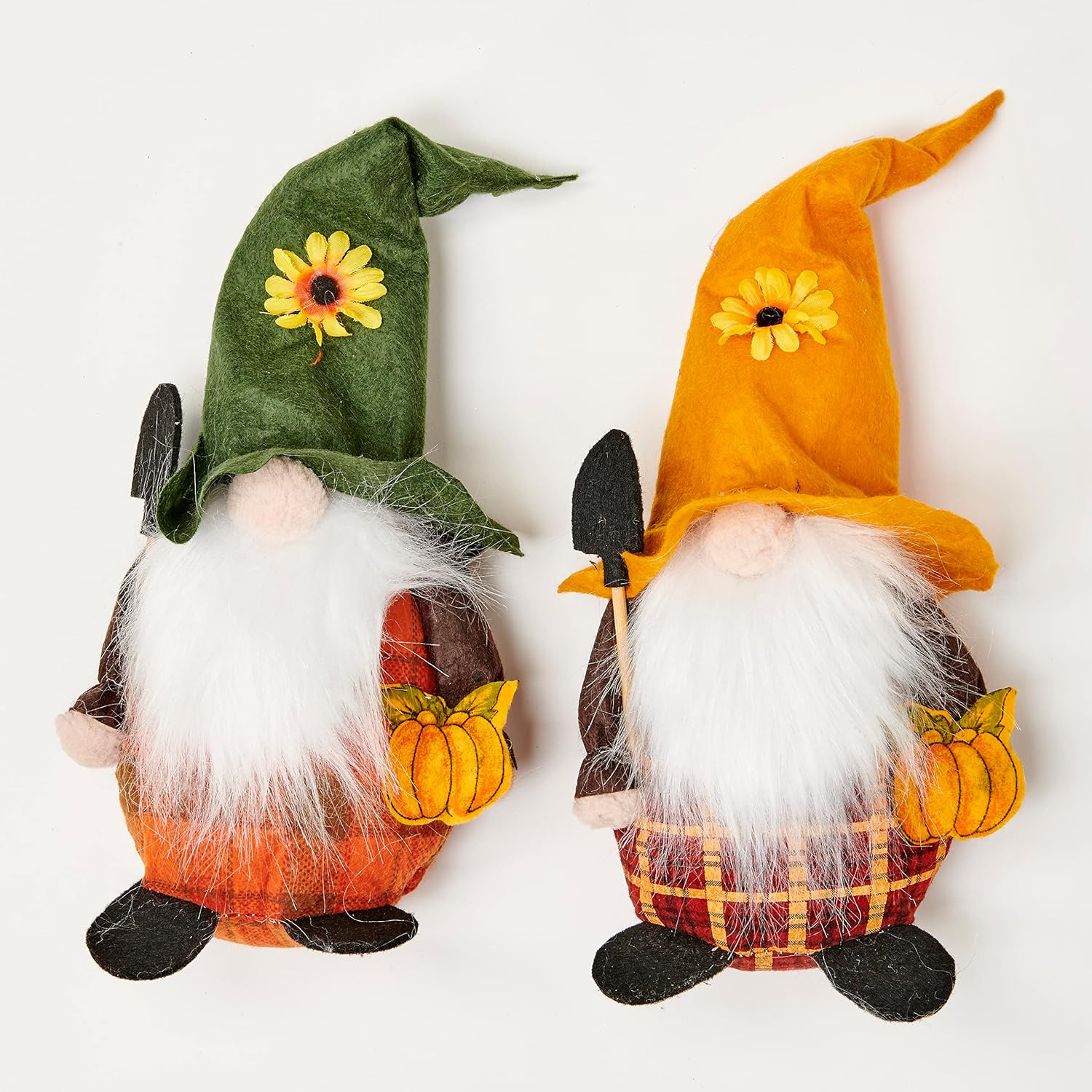 12" Fall Harvest Tabletop Gnome with Feet, Set of 2