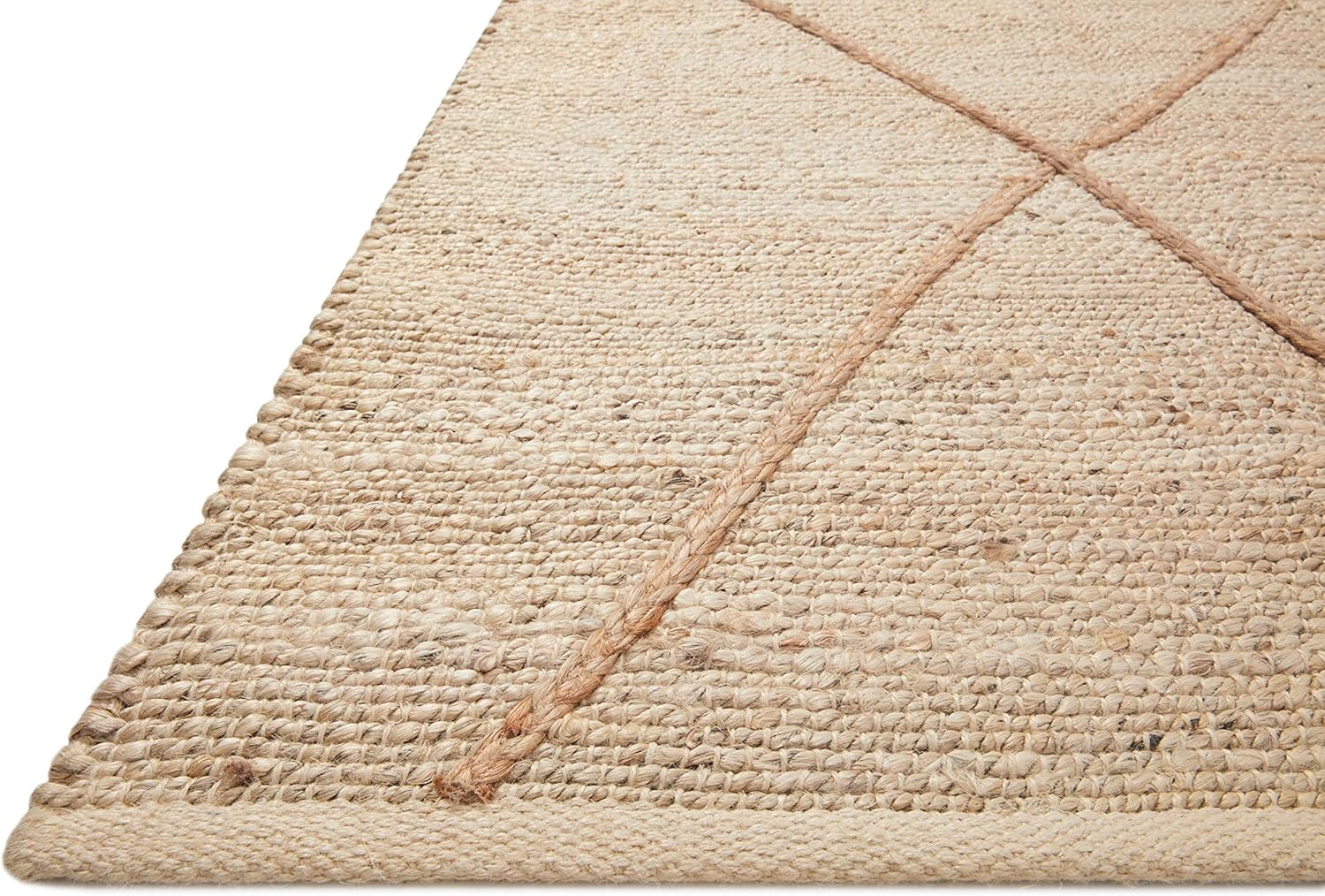 Loloi II Bodhi Collection BOD-01 Ivory / Natural, Geometric Area Rug 3'-6" x 5'-6"