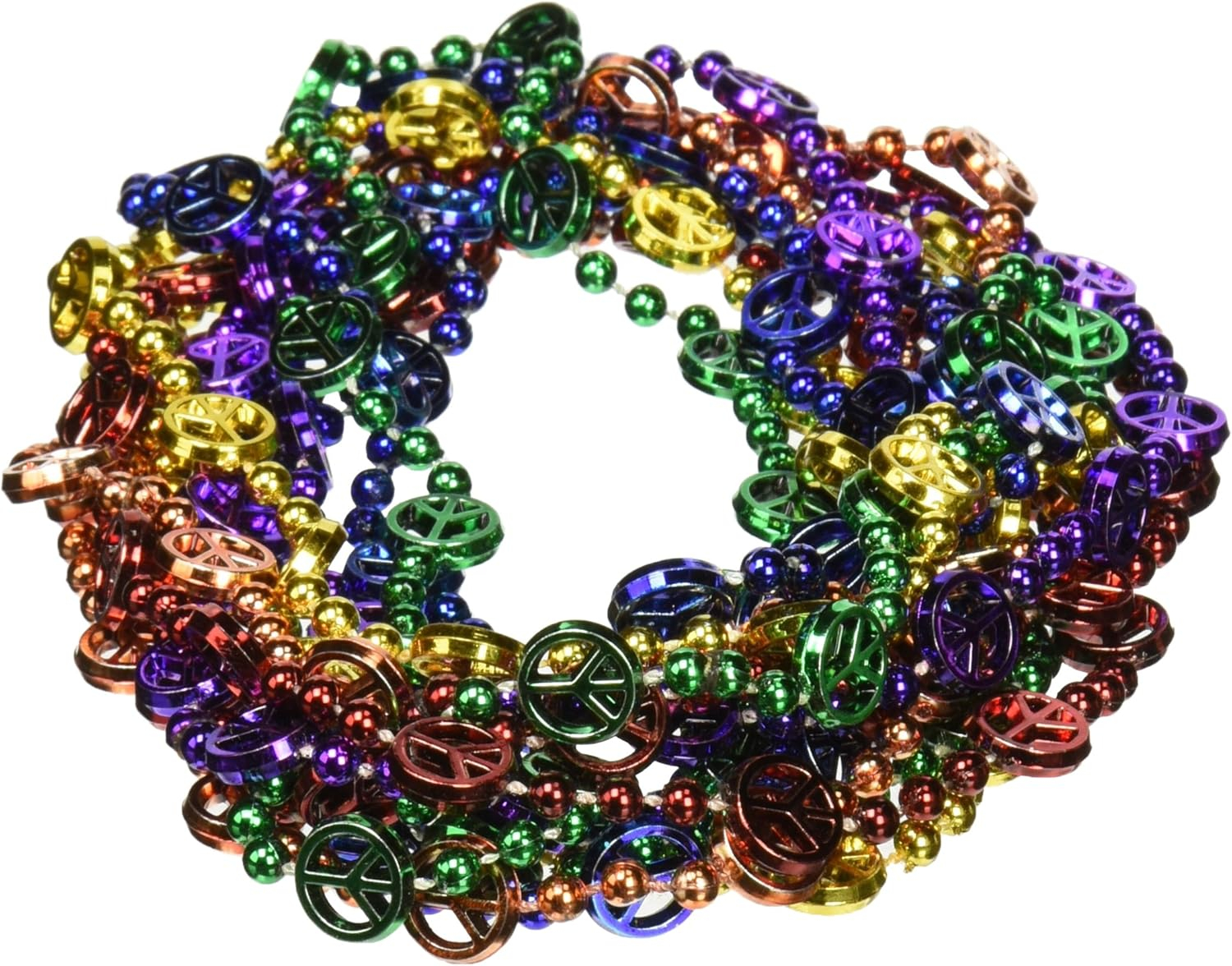 Beistle 33" Beads Necklace Peace Sign 57234