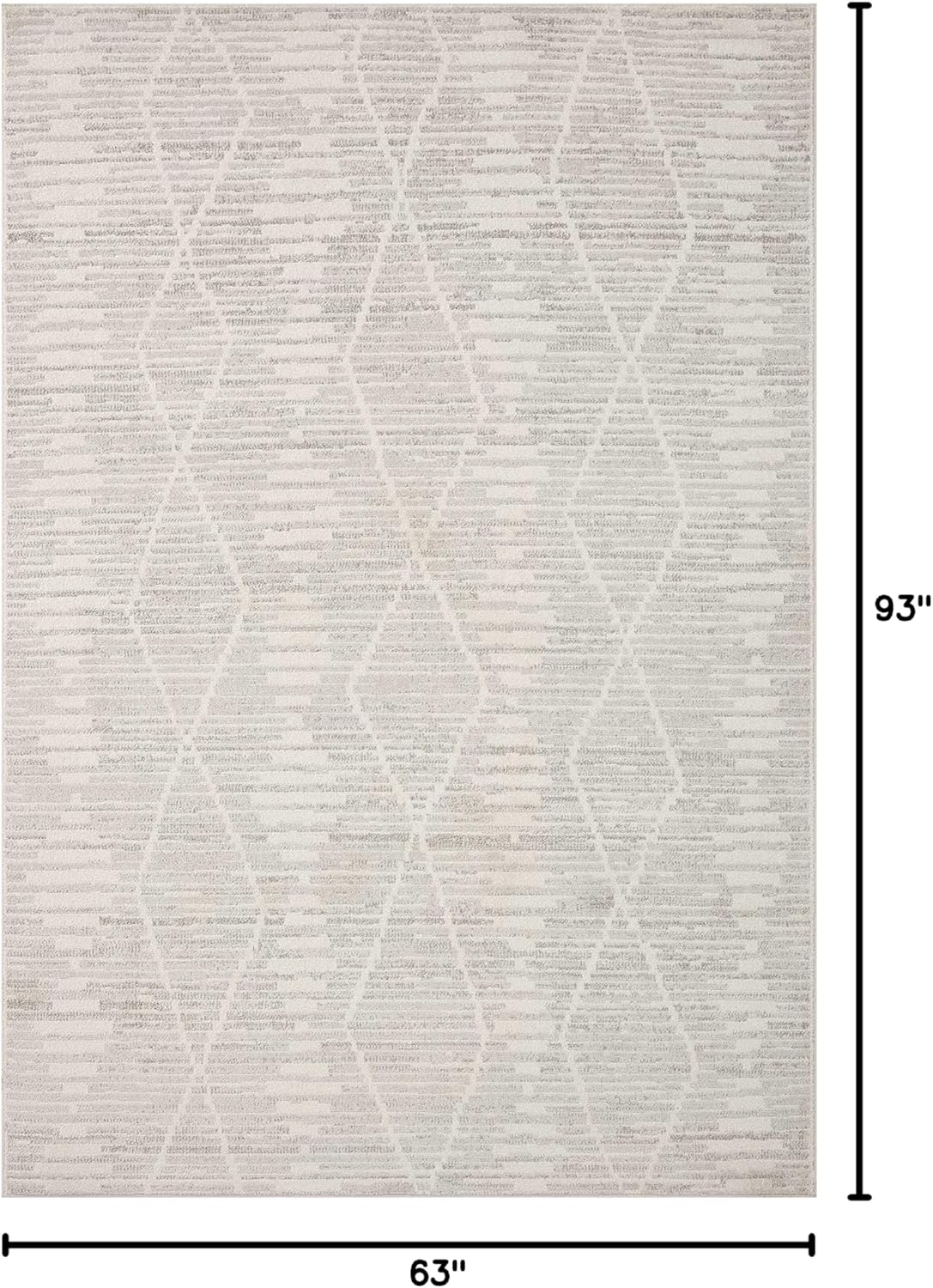 Loloi II Kamala Ivory / Silver 5'-3" x 7'-9" Area Rug