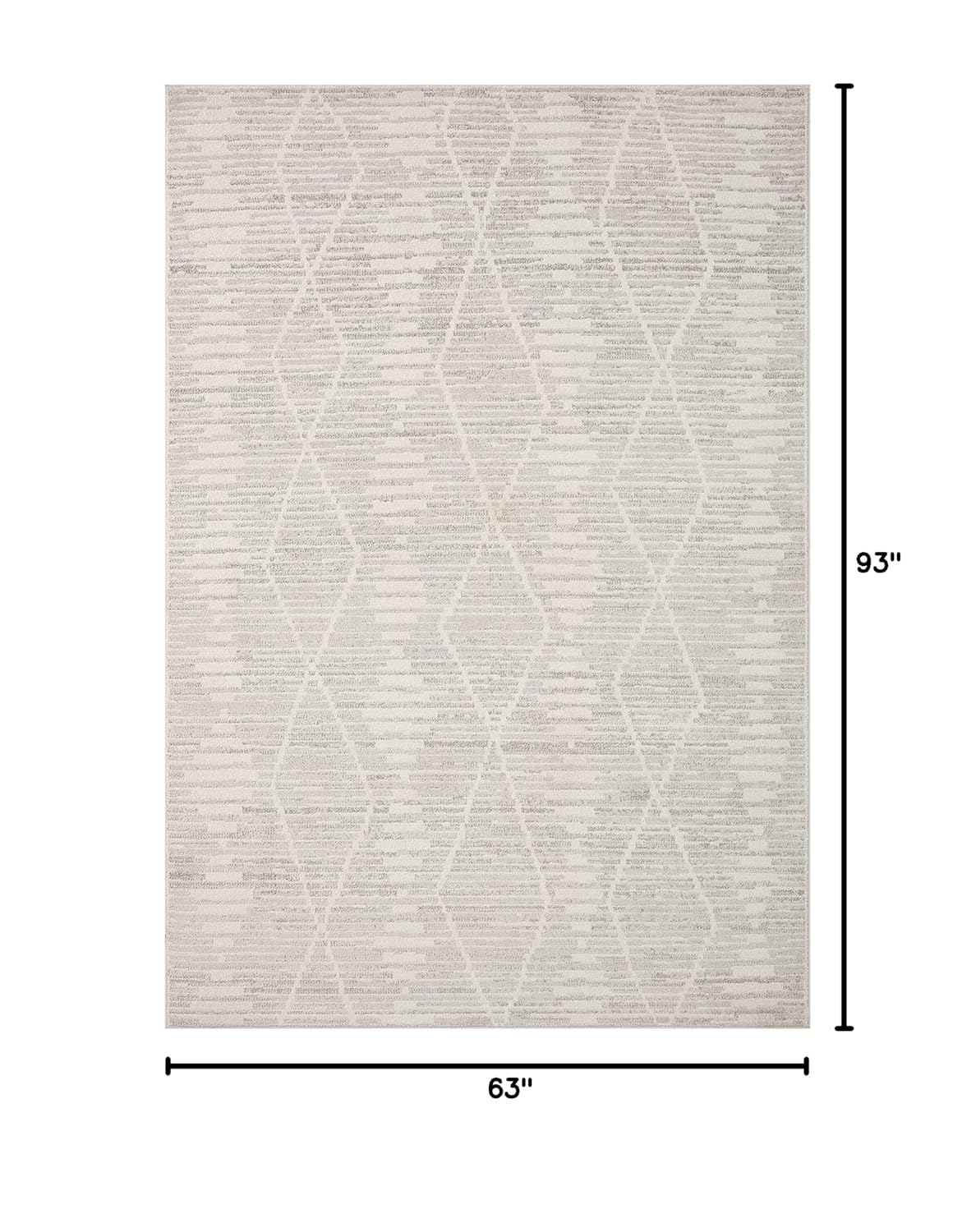 Loloi II Kamala Ivory / Silver 5'-3" x 7'-9" Area Rug
