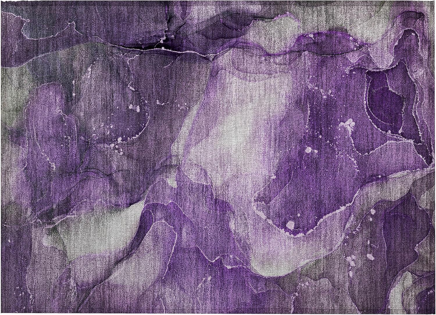 Addison Rugs Chantille Indoor/Outdoor Transitional Watercolors Purple Washable Rectangle Rug, 1'8" x 2'6"