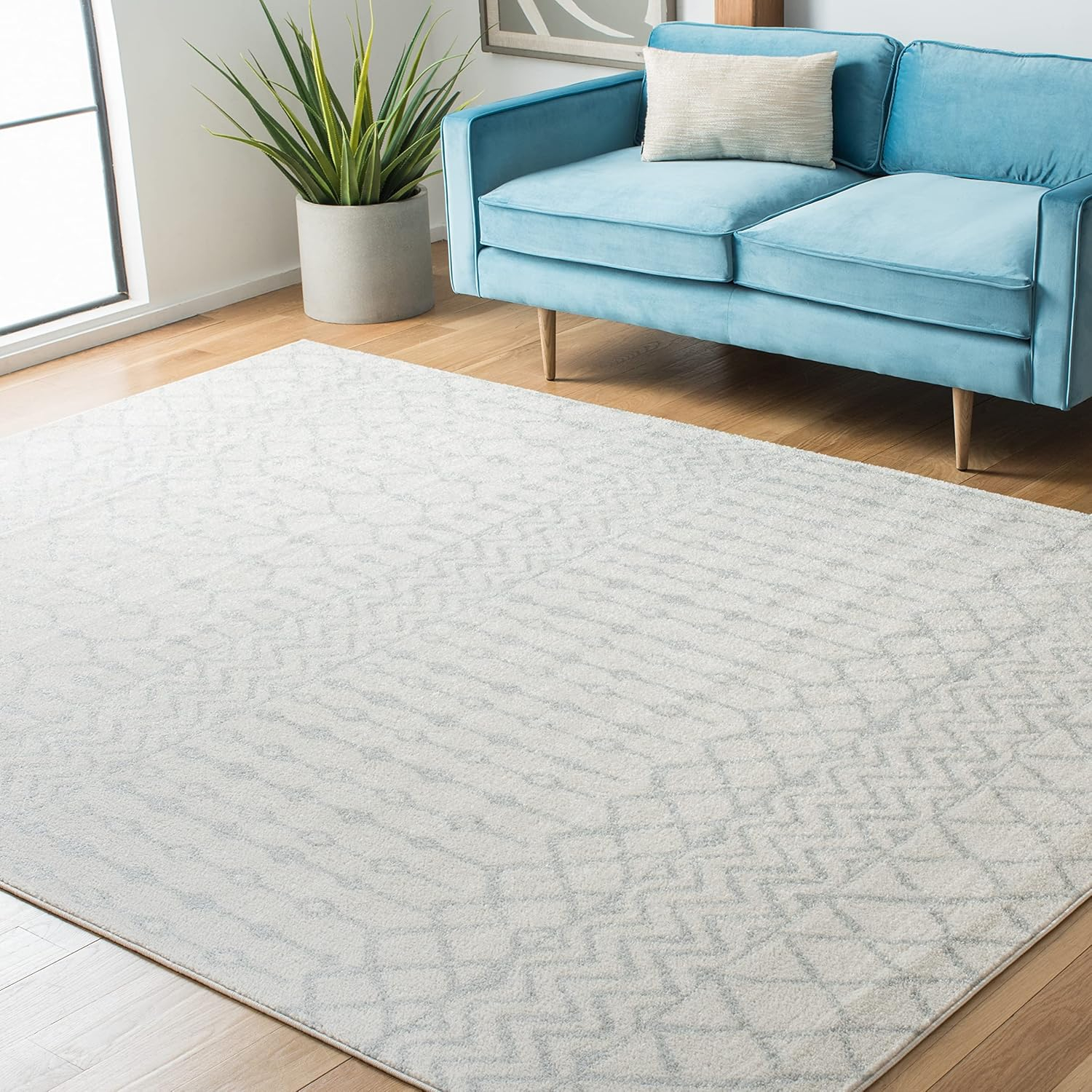 SAFAVIEH Tulum Glen Oriental Area Rug, Ivory/Light Grey, 12' x 18'