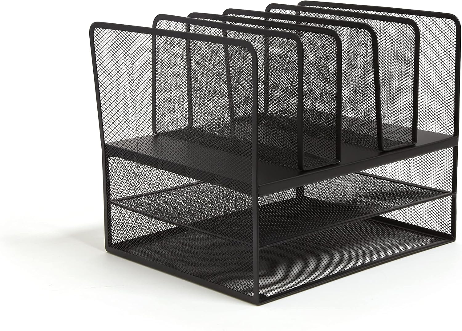 TRU RED 7 Compartment Wire Mesh File Organizer Matte Bk TR57537-CC