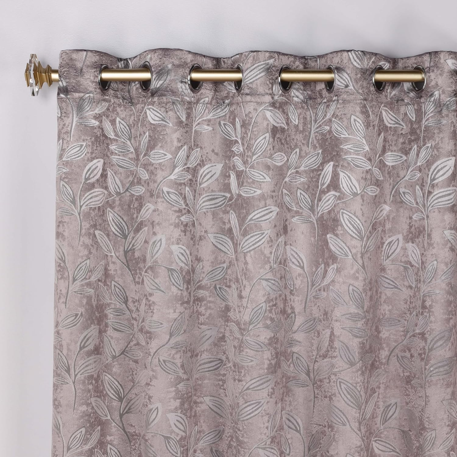 Superior Leaves Blackout Curtains, Set of 2, 42" X 96", Cappuccino-Brown
