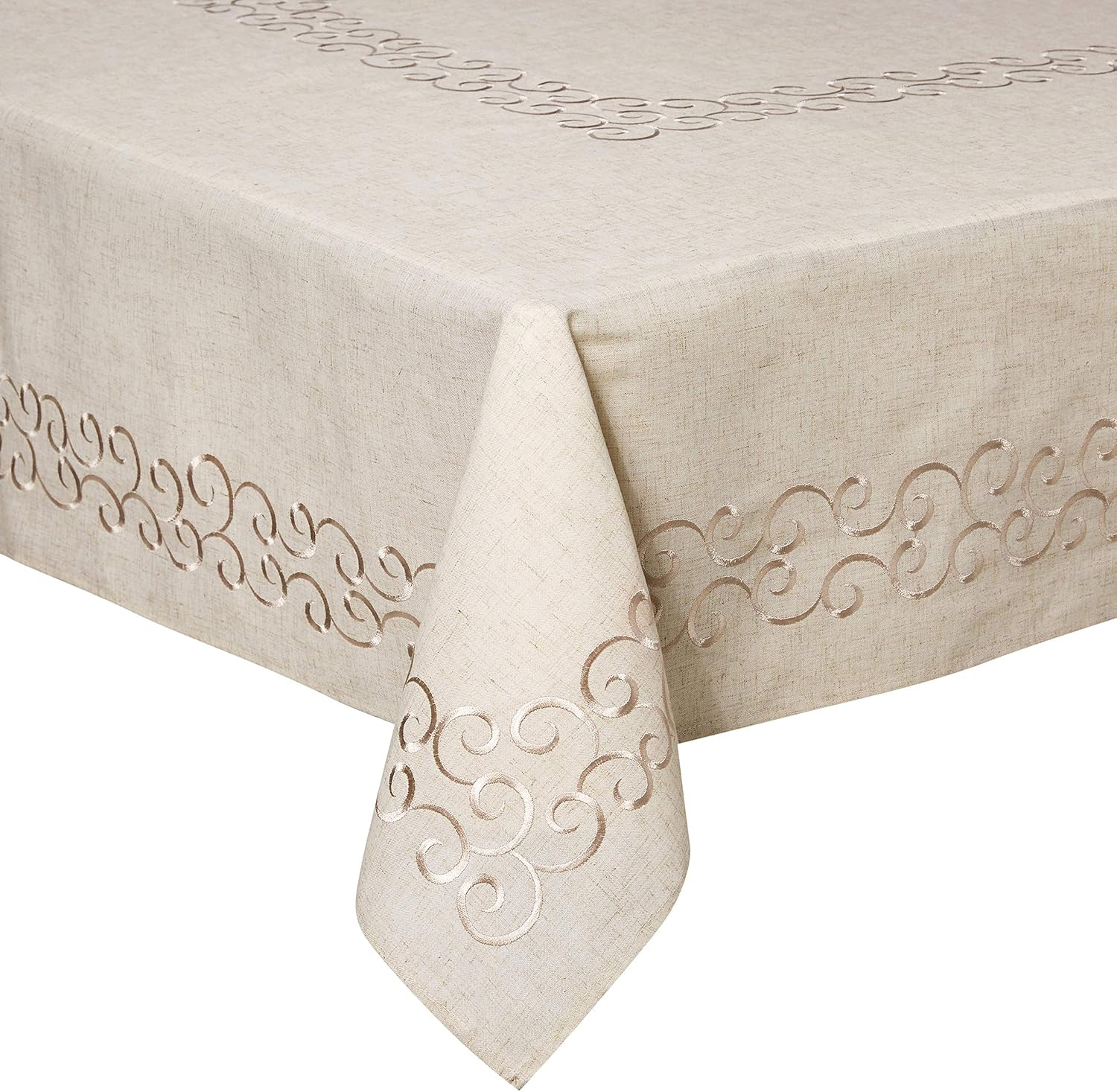Saro Lifestyle Delicate Embroidered Design Tablecloth