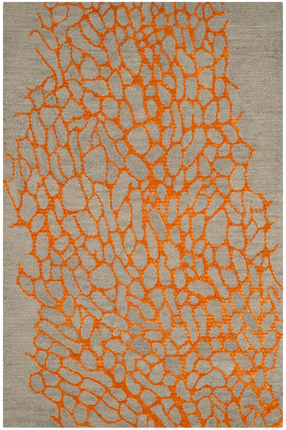 SAFAVIEH Blossom Clarence Abstract Area Rug, Grey/Orange, 2' x 3'
