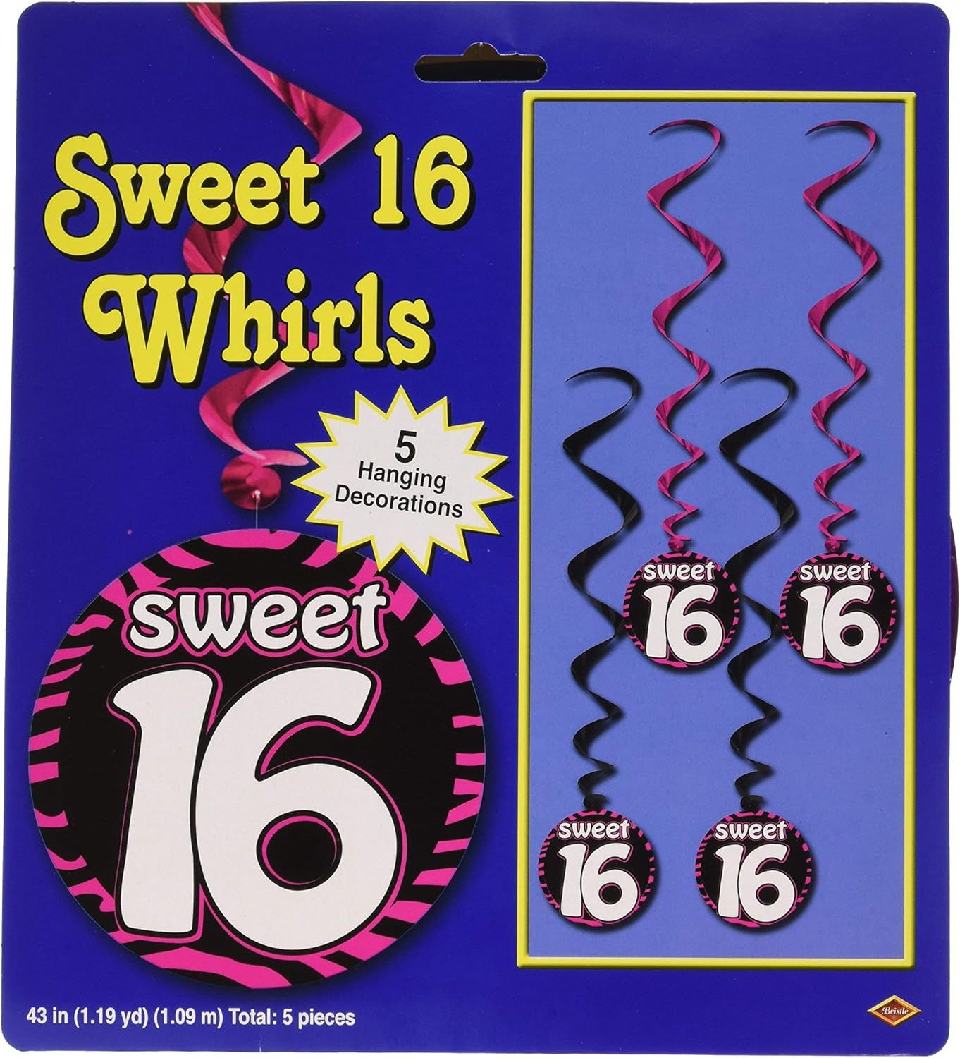 Beistle 3' 7" Sweet 16 Whirls 15/Pack 54282