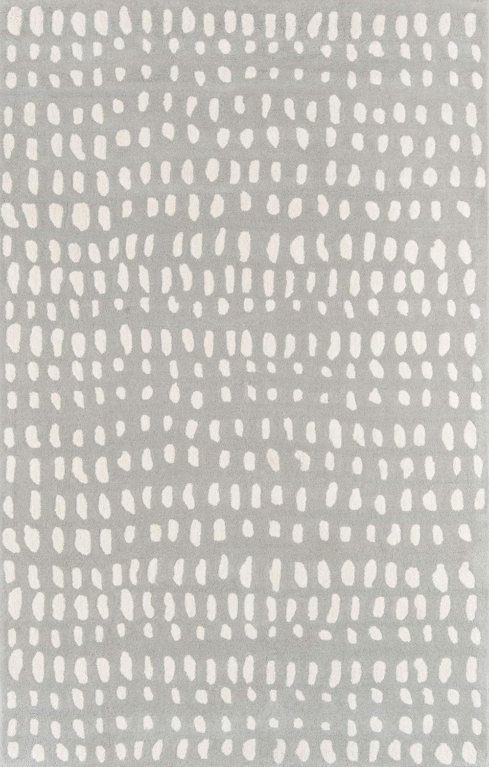 Skyline Decor Novogratz by  Delmar Boho Dots Hand-tufted Wool Area Rug Grey 9' x 12' 9' x 12' Indoor, Handmade Ivory Rectangle