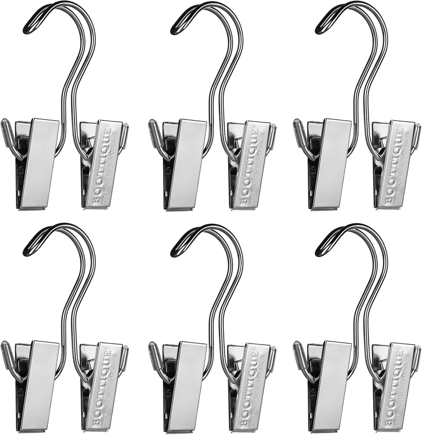 Boottique Add-on Boot Hangers - SET OF 6 Only - Holds, Shapes, & Protects Most Styles of Boots (6 Original Silver Hangers)