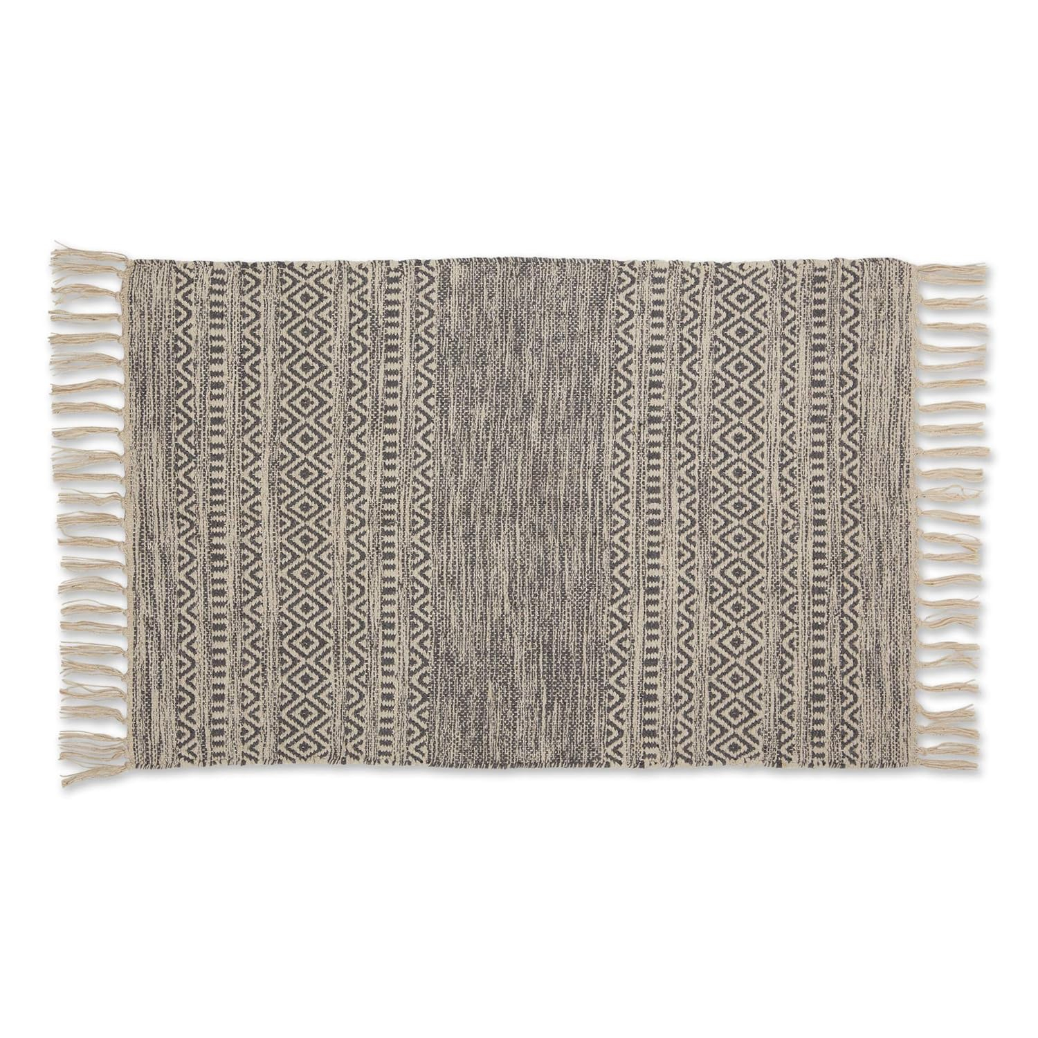 DII Gray Textured Dobby Hand-Loomed Rug 2x3 Ft