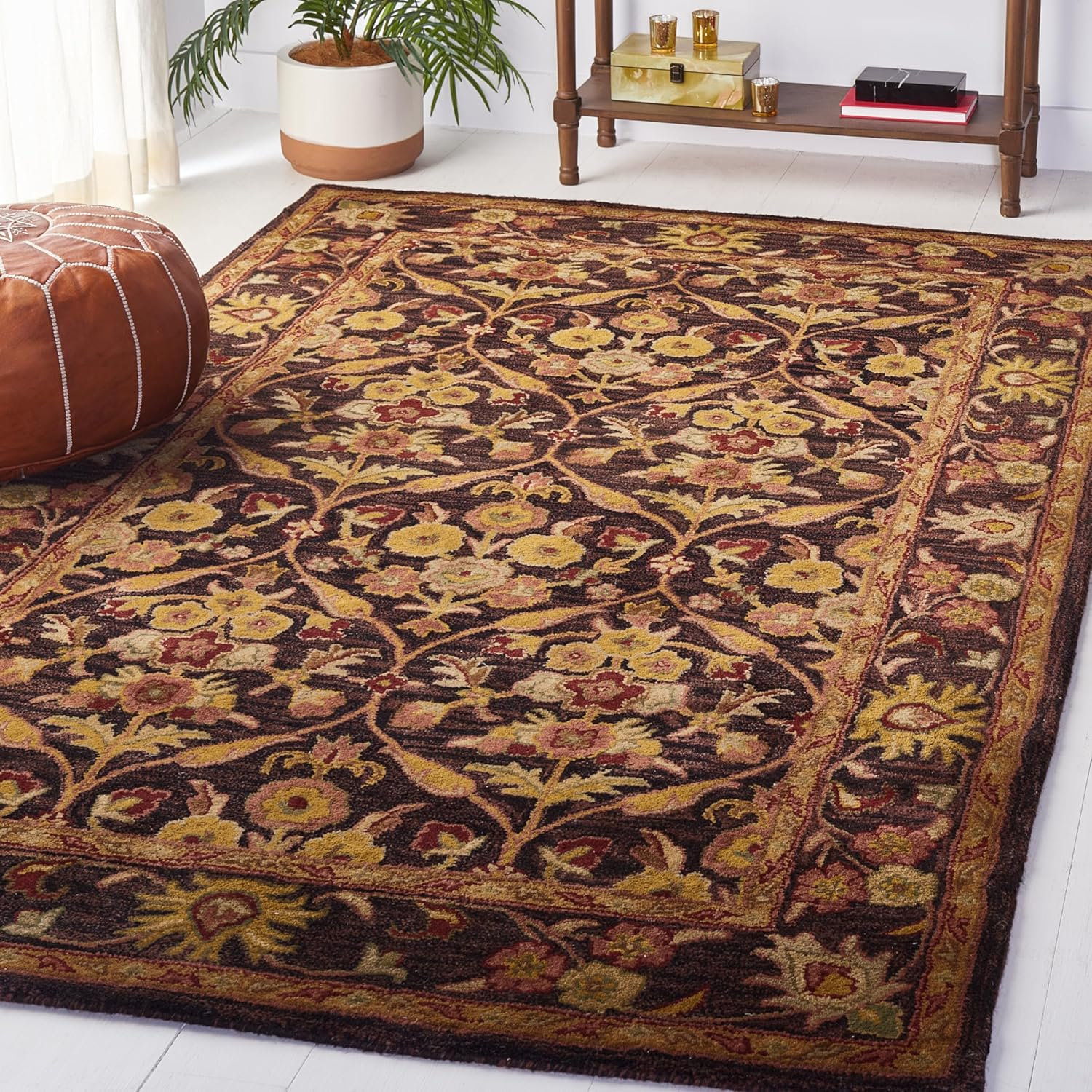 Gold Handmade Tufted Wool 4' x 6' Area Rug