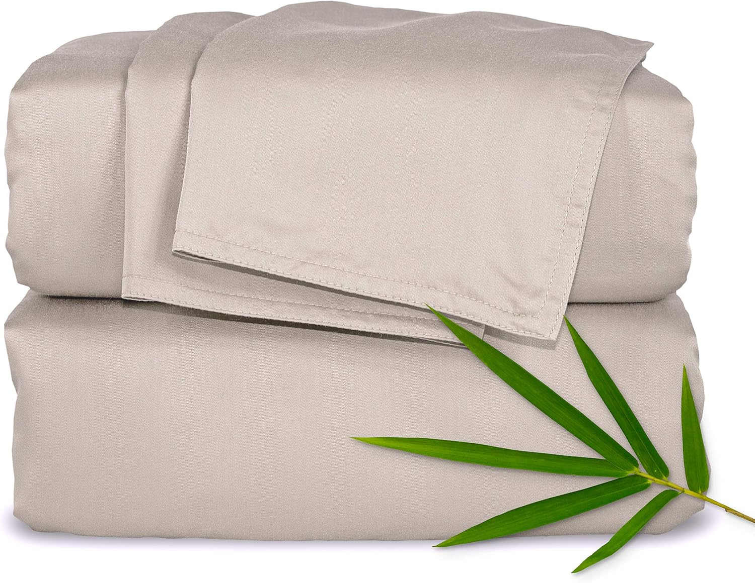PURE BAMBOO Sheets Twin Size Bed Sheets 3 Piece Set, Genuine 100% Organic Bamboo, Luxuriously Soft & Cooling, Double Stitching, 16 Inch Deep Pockets, Lifetime Quality Promise (Twin, Sand)