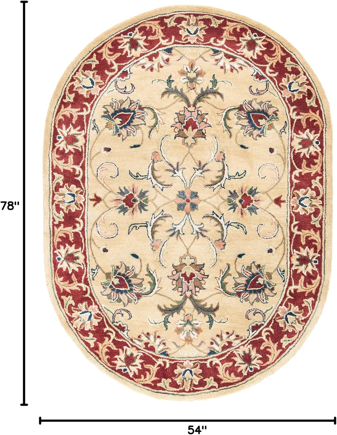 Safavieh CLASSIC, GOLD / RED, 4'-6" X 6'-6" Oval, Area Rug